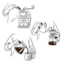 解説用イラスト(コーヒーの淹れ方)