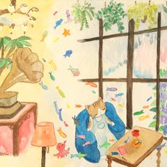 雨の日の喫茶店