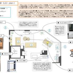 マンション角部屋のLDK レイアウト作成【PLANⅠ】