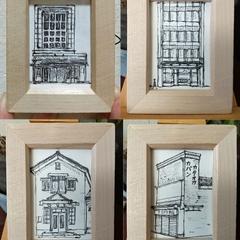 5.5cm×7.5cmのケント紙に描いたボールペン画