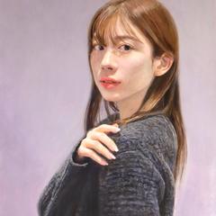 油絵　写実画　美人画　F6号