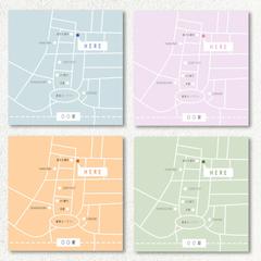 シンプルでおしゃれな地図作成 ( パステルカラー )