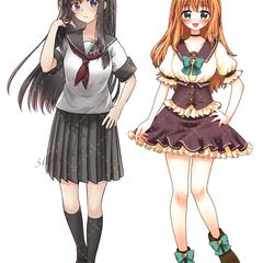 立ち絵、女の子2人
