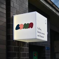 カフェのロゴと看板デザイン