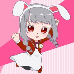 ウインクするウサギのコスプレをした女の子のイラスト