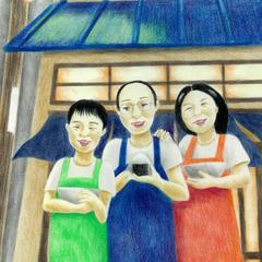 飲食店のチラシ用のイラストの作成