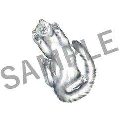 寝転んだユキヒョウのイラスト