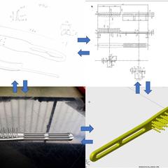 ブラシモデル（スケッチ→2D→3Dデータ→造形モデル）作成
