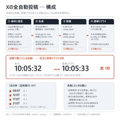 生成から投稿まで無人。Xの自動投稿を毎日4枠