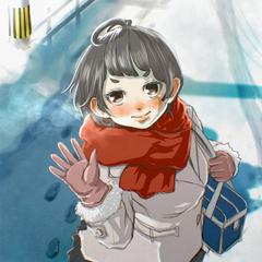 雪道のおはよう