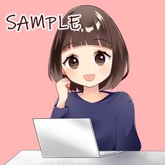 PCと女性のアイコン