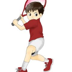 ジュニアテニス選手のイラスト制作例