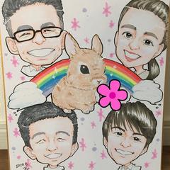 4名様＋ペットさん描画