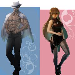 男女の立ち絵サンプル