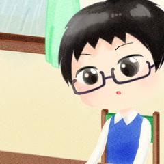 オリジナルイラスト（読書中の男の子）