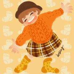 もこもこ靴下デビュー
