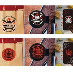 ハンバーガーのグリル感が伝わるロゴ