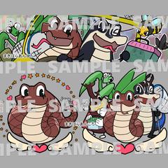 爬虫類のデフォルメキャラクター