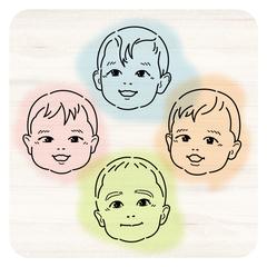 お子様の線画似顔絵