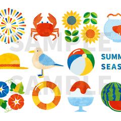 夏の素材イラストセット（PIXTAにて公開中）