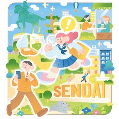 2027年版「仙台お部屋探しガイド」表紙イラスト