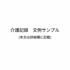 入浴介助における支援経過記録（記載例）