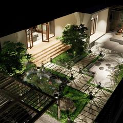 エントランスバルコニー　夜景3Dパース