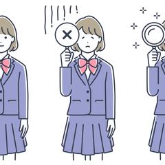 いろいろな表情の女子学生
