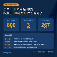 アウトドア用品 相乗り800点を3日で出品
