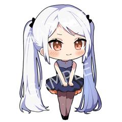 女性のミニキャライラスト１