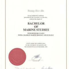 オーストラリアの大学卒業証明書