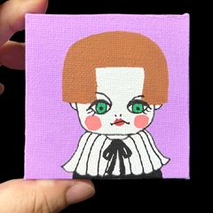 ミニキャンバス画　おかっぱガール