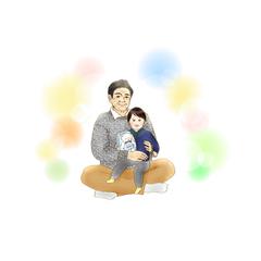 天国のおじいちゃんと記念写真