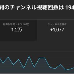 YouTube1ヶ月の実績