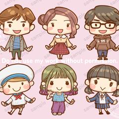 ゆるめのミニキャラ・サンプル画像