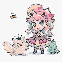 女の子と猫のSDキャラ