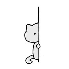 ひょっこり猫イラスト