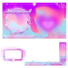 配信画面＋配信オーバーレイ＋ワイプ飾り