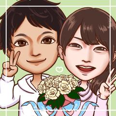 可愛いアニメタッチ似顔絵