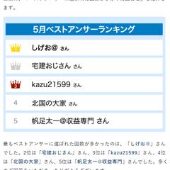 楽待相談室ベストアンサーランキング5月　
