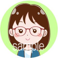 女性の似顔絵アイコンサンプル