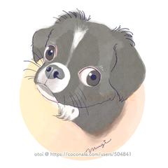 わんちゃんの似顔絵作成