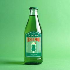 喫茶店で販売されるメロンソーダのラベル