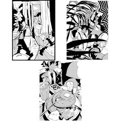 モノクロイラストサンプル①