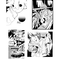 モノクロイラストサンプル②