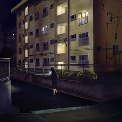 背景（建物）＋人物の例