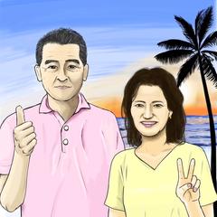 知人の思い出の地をイメージしたイラスト
