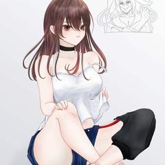 座っている女の子