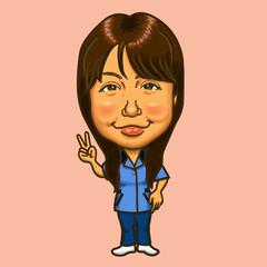 全身での似顔絵
