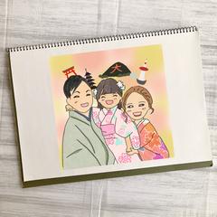 似顔絵（京都おでかけスポット発信インスタグラマー様）